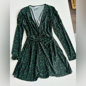 Mango florar black dress